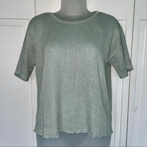 Women's Sage Green Short Sleeve Knit Top